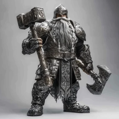 Medieval Dwarf with Diamond Hammer