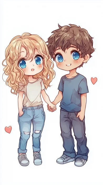 Cute Chibis Holding Hands