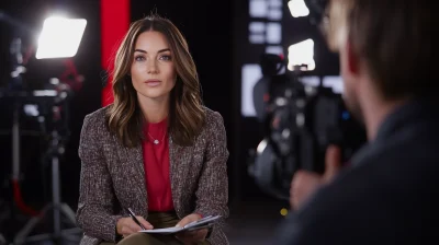 Female News Anchor in Studio