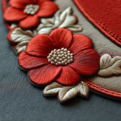 Red Embroidered Patch