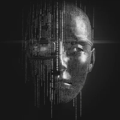 Binary Code AI Portrait