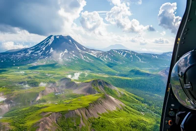 Helicopter View Over Kamchatka