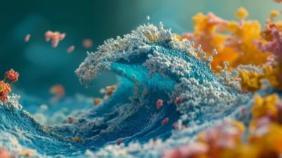 Giant Waves in Voxel Art