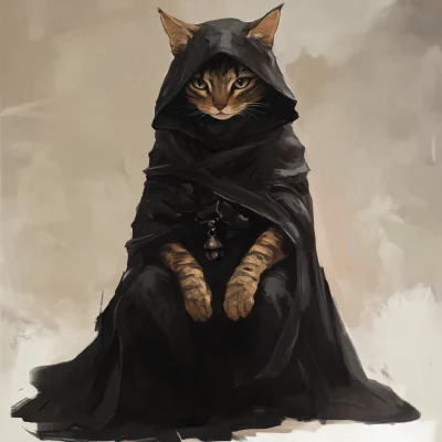 Scared Tabaxi in Black Robes