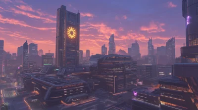 Futuristic City Dawn