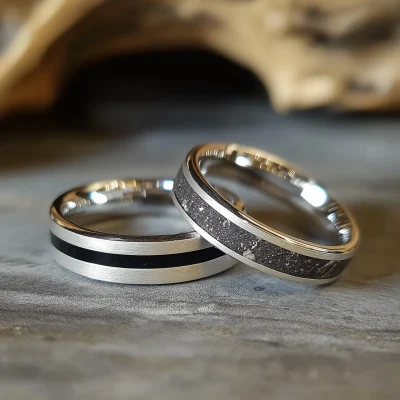 White Gold Ring Pair