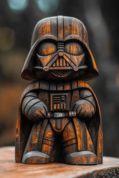 Chibi Darth Vader Wooden Relief