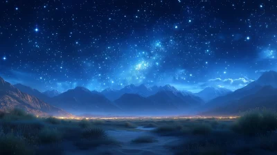 Mystical Desert Night Sky