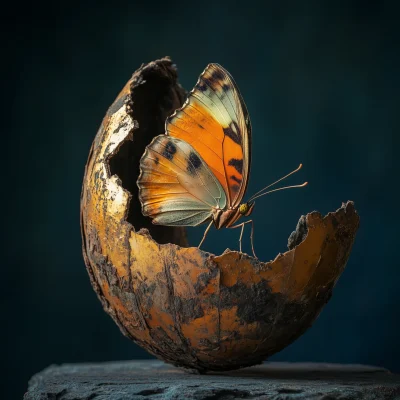 Vibrant Butterfly Emerging