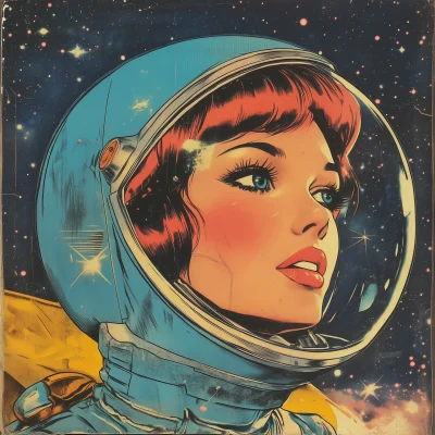 Dreamy Girl in Outer Space