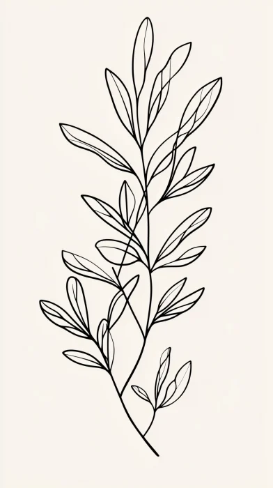 Minimalist Olive Branch Drawing