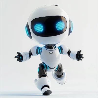 Cute Futuristic AI Robot Mascot