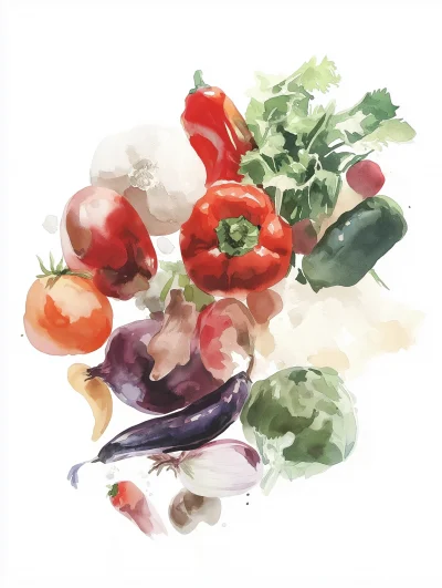 Watercolour Food Waste