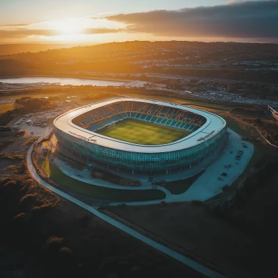 Aerial View of New Soccer Stadium