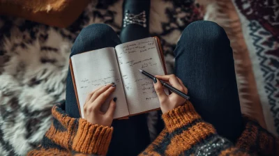 Elegant Woman Writing