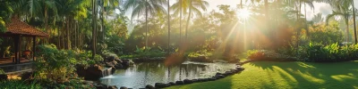 Tropical Garden in Sunlight