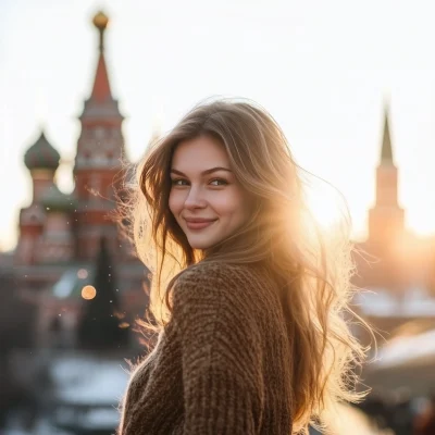 Happy Girl at the Kremlin