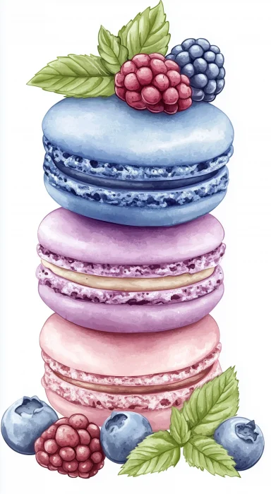 Cute Macarons Illustration