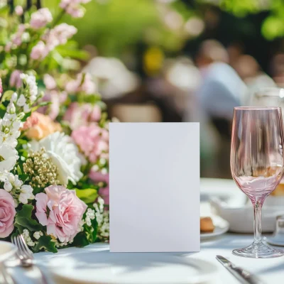 Blank White Menu Card Mockup