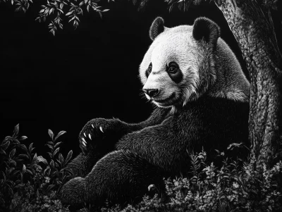 Giant Panda 3D Chalk Art