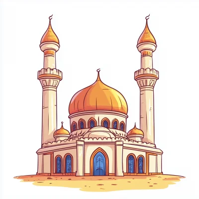 Traditional Islamic Mosque Illustration