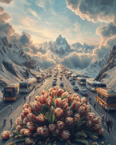 Tulips on the Road