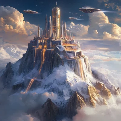 Mount Olympus with Spaceships