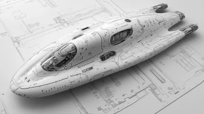 Futuristic Surfboard Blueprint