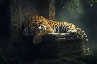 Tiger Among Ruins