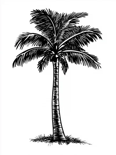 Palm Tree Silhouette Tattoo Design