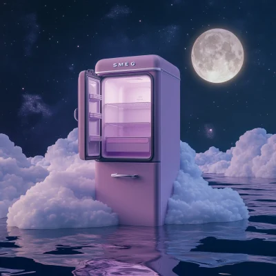 Surreal Refrigerator in Moonlight