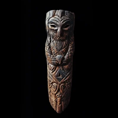 Wooden Pommel of Slavic Witch