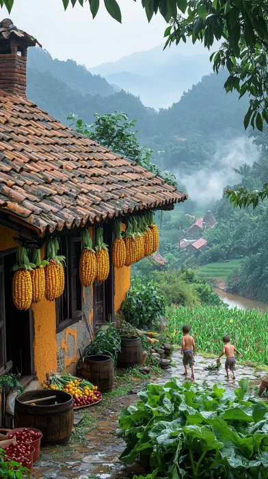 Peaceful Rural Courtyard