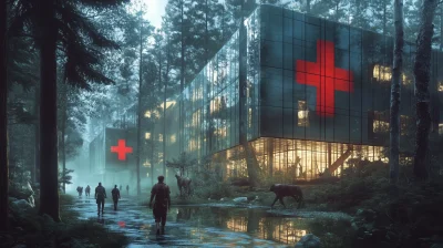 Modern Hospital in Forest