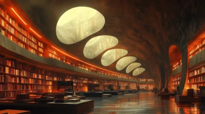 Futuristic Martian Library