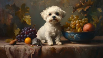 French Renaissance Dog and Fruit