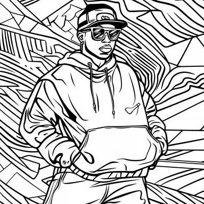 Retro Hip Hop Coloring Page