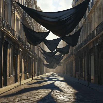 Parisian Street with Sails