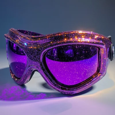 Purple Glitter Apple Vision Pro Goggles