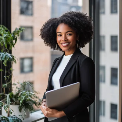 Confident Businesswoman in Manhattan Office