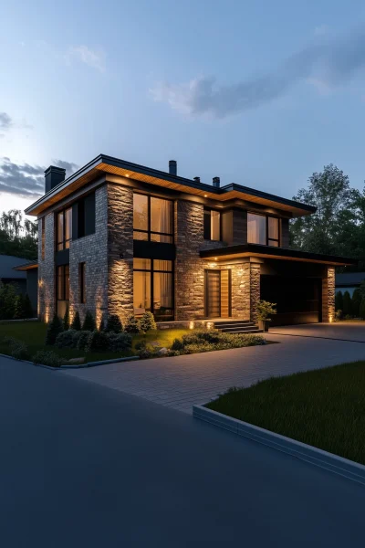 Modern Stone House Design