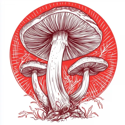 Psychedelic Mushroom Drawing