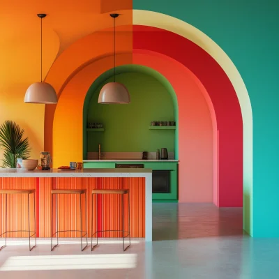 Vibrant Colorful Kitchen