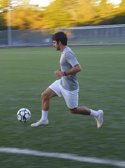 Man Running on Soccer Field