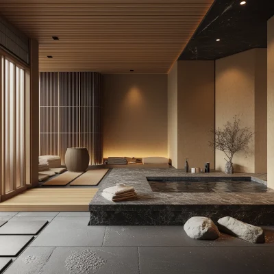 Spa Bathroom in Japandi Style