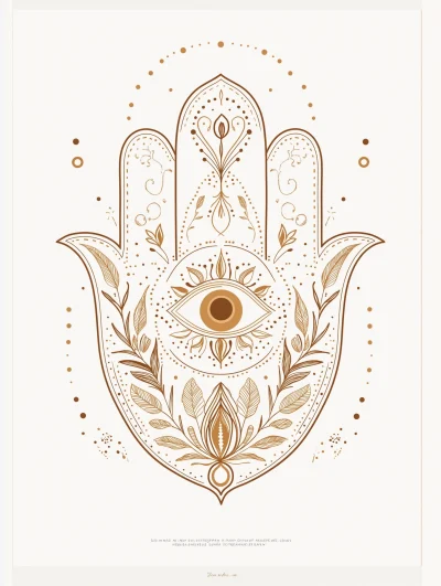 Minimalist Hamsa Hand Art