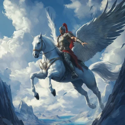 Spartan Riding Pegasus