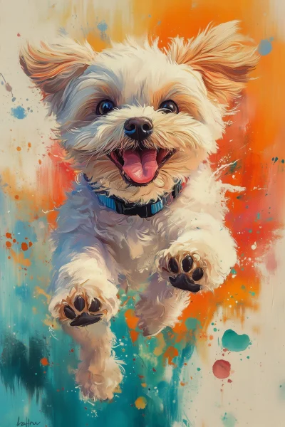 Cute Shih Tzu in a Colorful Field