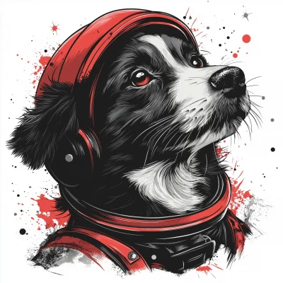 Astronaut Dog Illustration