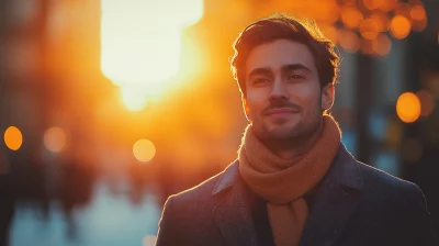 Happy Businessman in Bright Environment